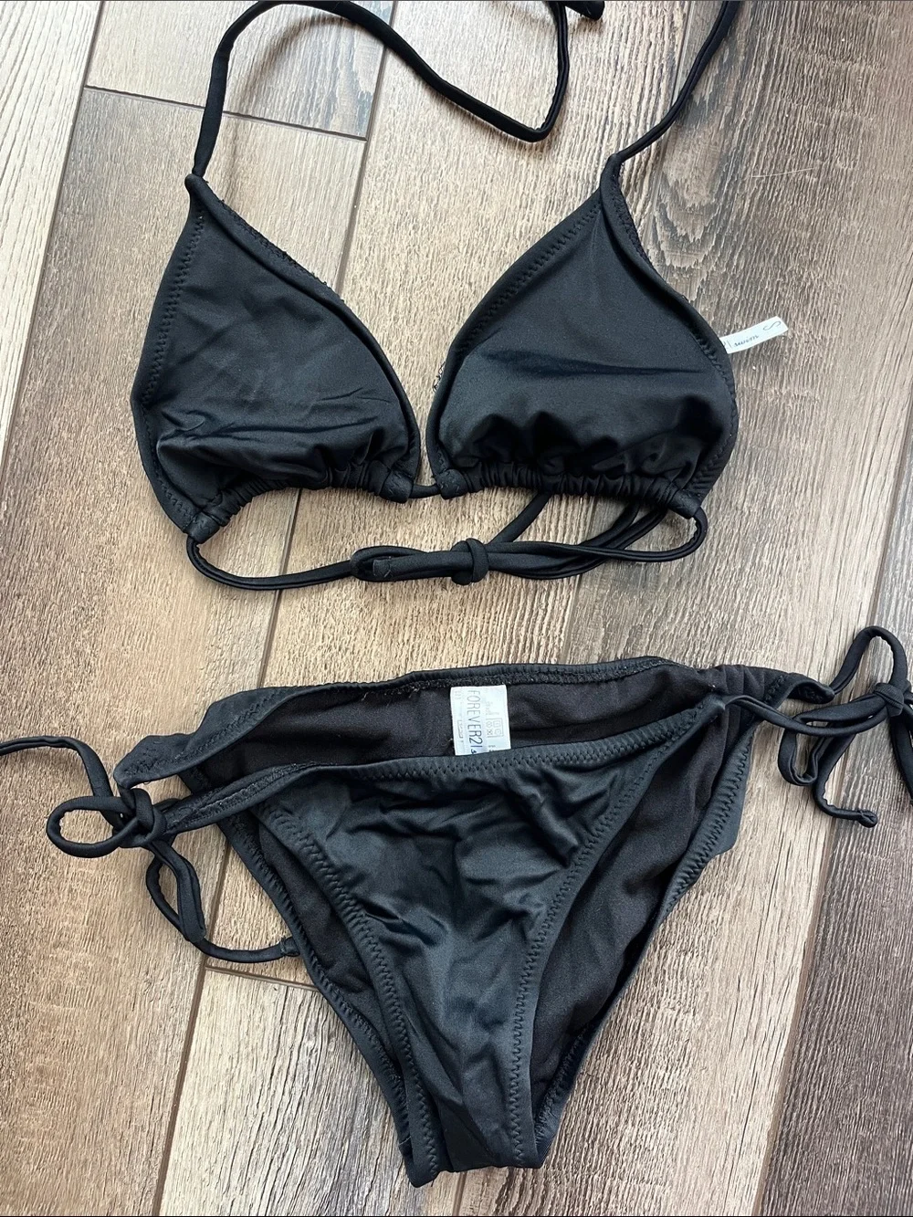 Black Triangle String Bikini - Picture 1 of 2